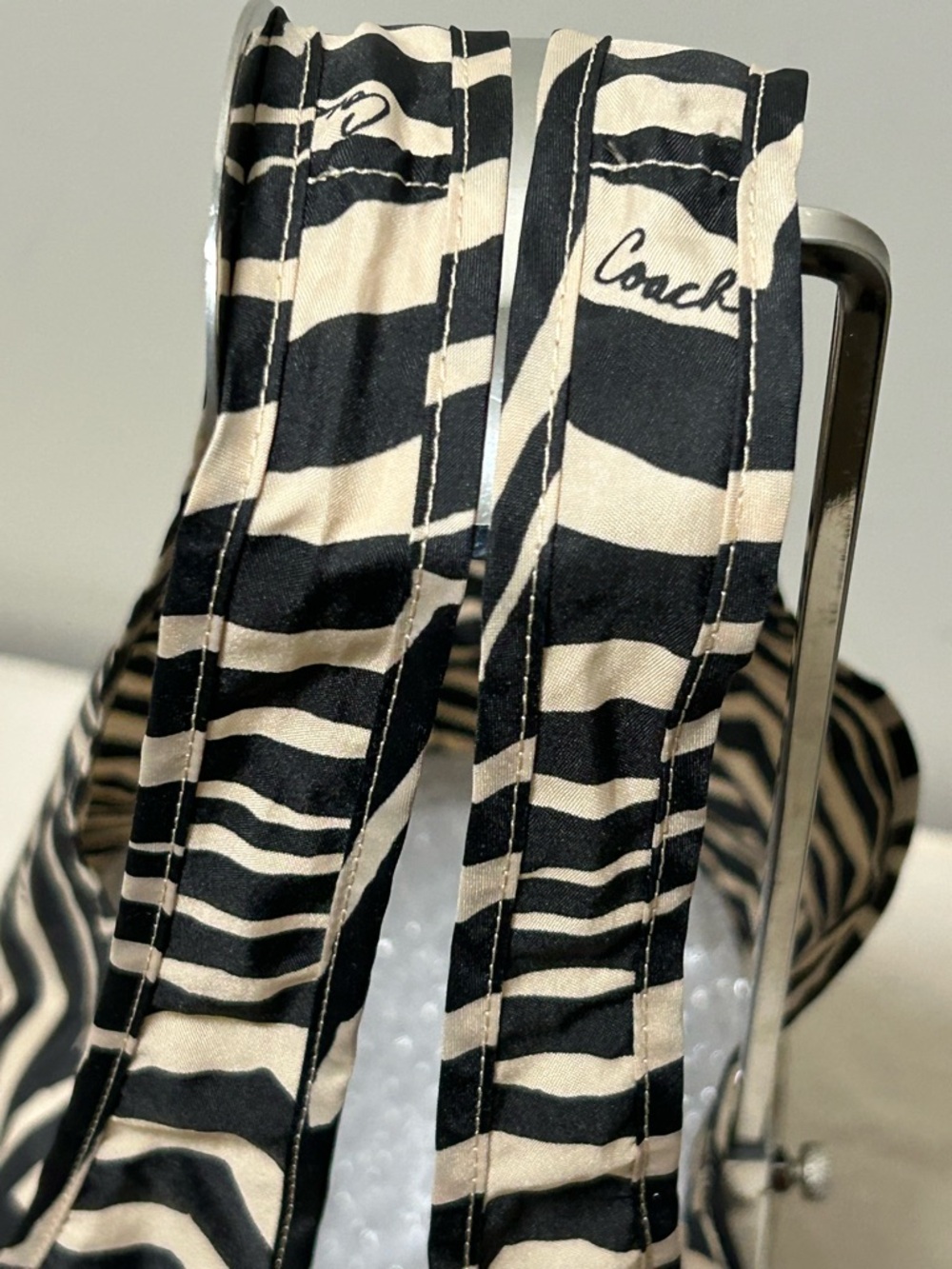 COACH Poppy Animal Print Nylon Folding Tote Bag - Picture 7 of 8